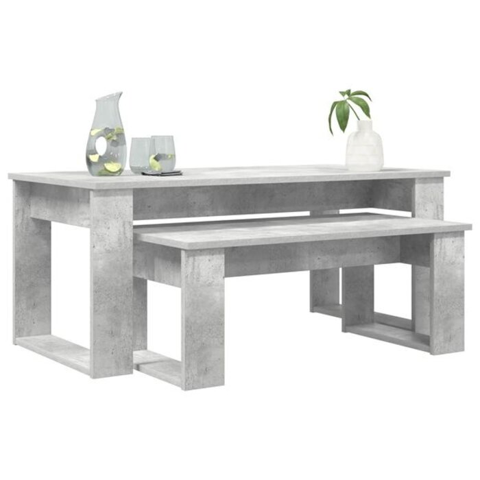 Ensemble 2 tables basses aspect béton gris - Jusqu'à -39%