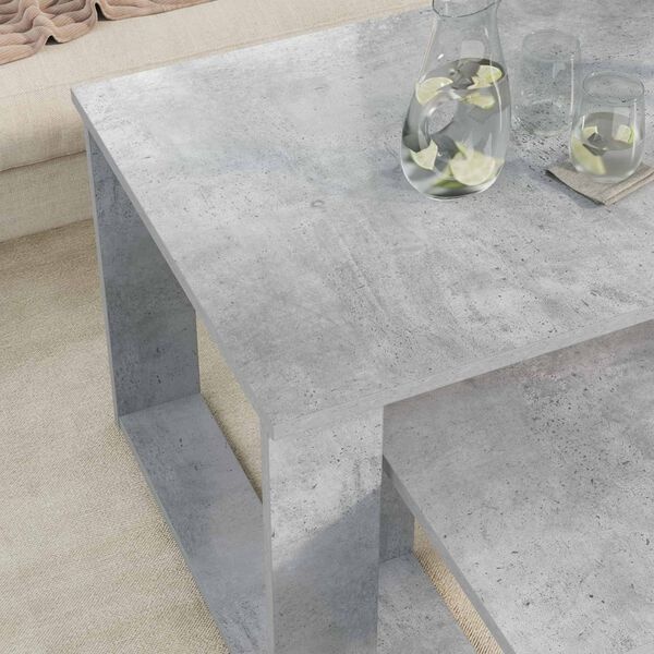 Ensemble 2 tables basses aspect béton gris - Jusqu'à -39%