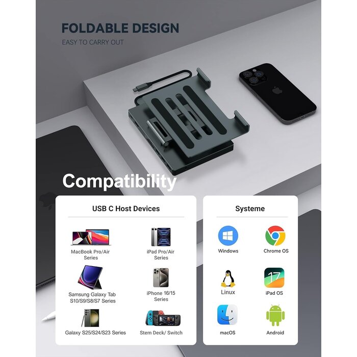 Station d'accueil 8-en-1 USB-C pliable - Jusqu'à -39% sur l'outlet