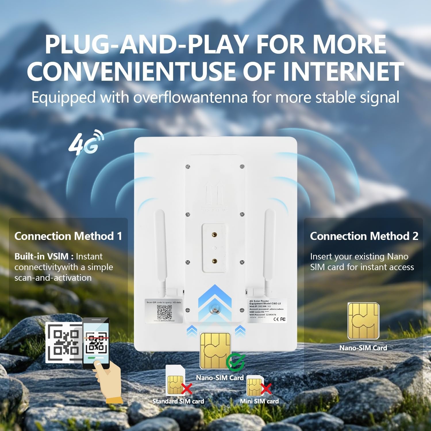 Routeur 4G Solaire avec Batterie 20 000 mAh - Jusqu'à -40% en Outlet