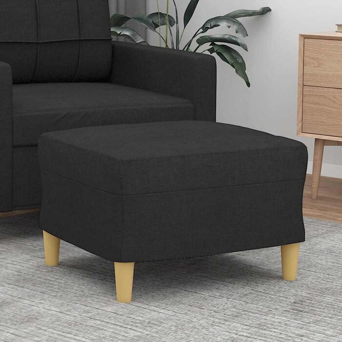 Repose-pieds moderne en tissu noir 60x50 cm - Jusqu'à -39% de remise
