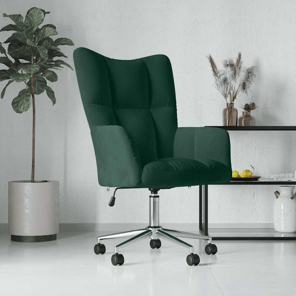 Fauteuil relax en velours vert foncé réglable - Jusqu'à 41% de remise
