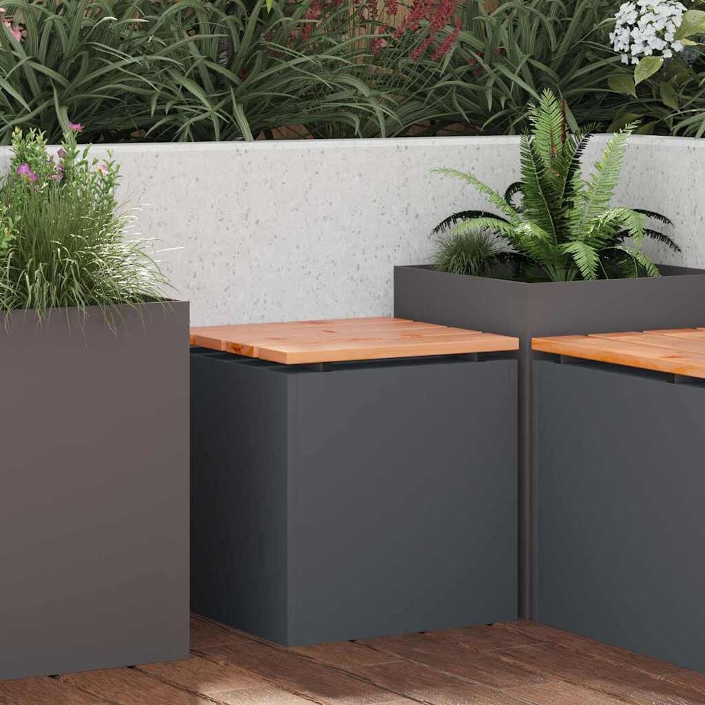 Banc de jardin en bois et acier anthracite - Jusqu'à 40% de réduction