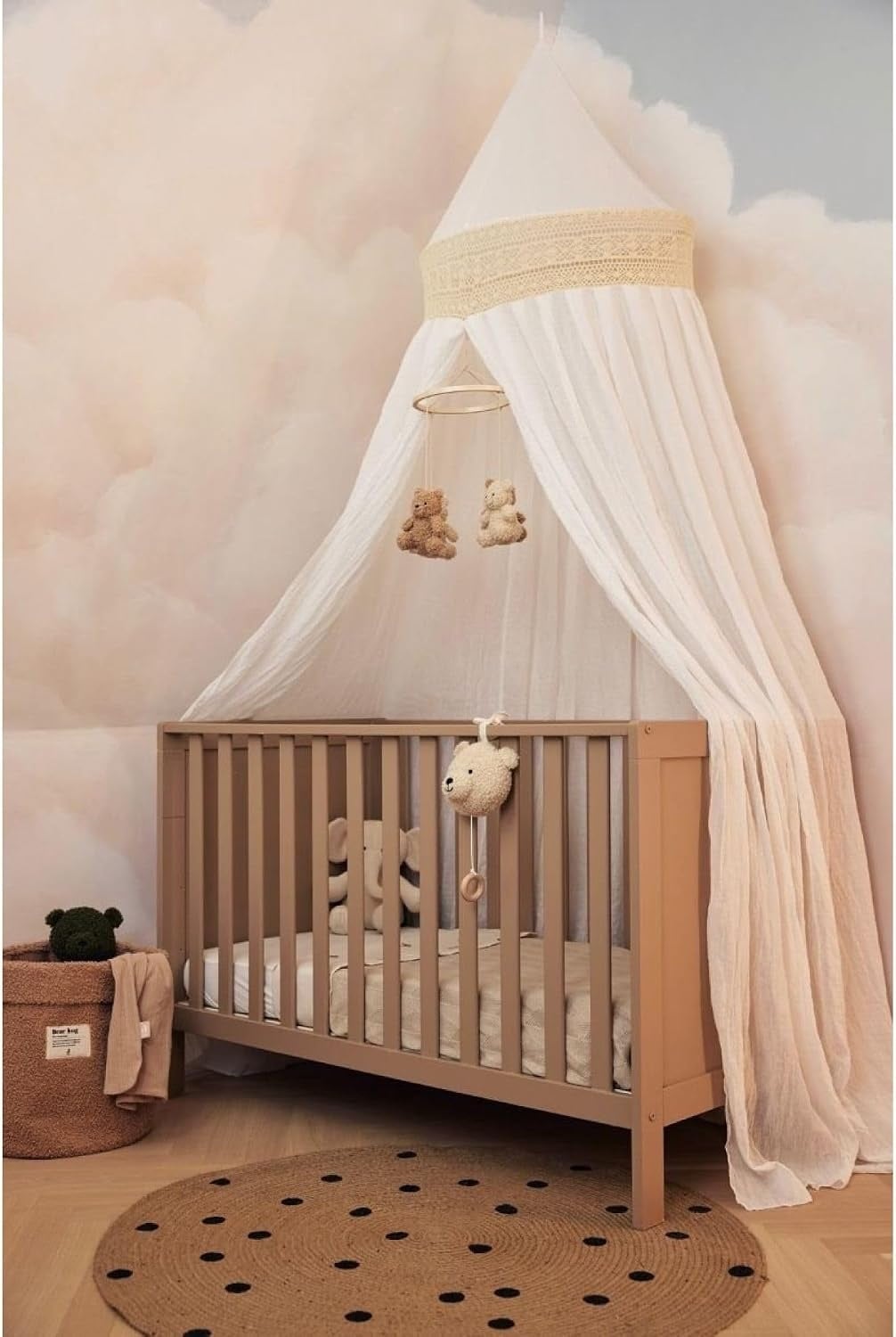Ciel de lit bébé Vintage Boho Ivoire 245 cm - Jusqu'à 35% de réduction