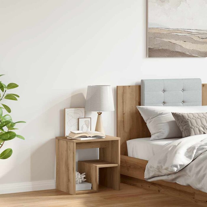 Table de chevet aspect chêne artisanal - Jusqu'à 37% de remise