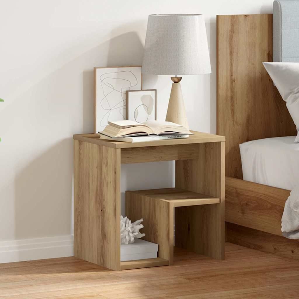 Table de chevet aspect chêne artisanal - Jusqu'à 37% de remise