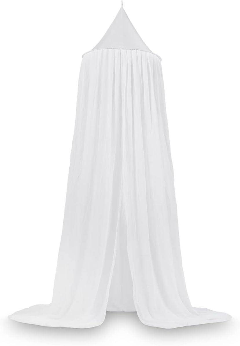 Ciel de lit bébé vintage blanc 205 cm - Jusqu'à -34%