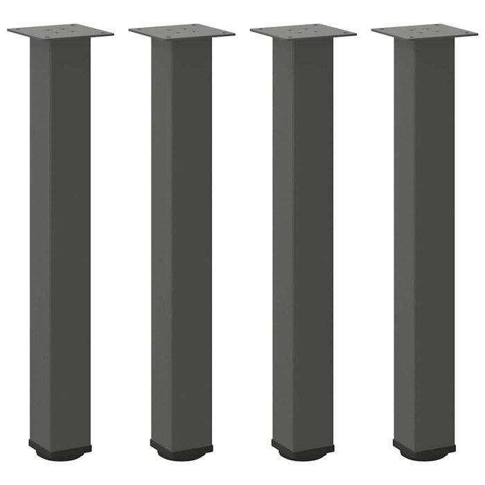 4 Pieds de table basse réglables en acier anthracite - Jusqu'à -41%
