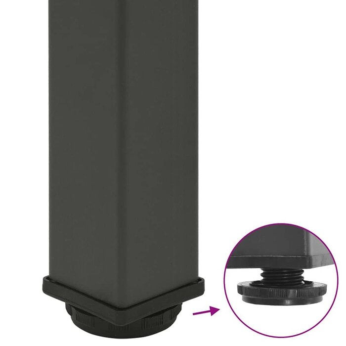 4 Pieds de table basse réglables en acier anthracite - Jusqu'à -41%