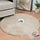 Tapis rond beige imitation fourrure 120 cm - Jusqu'à -40%