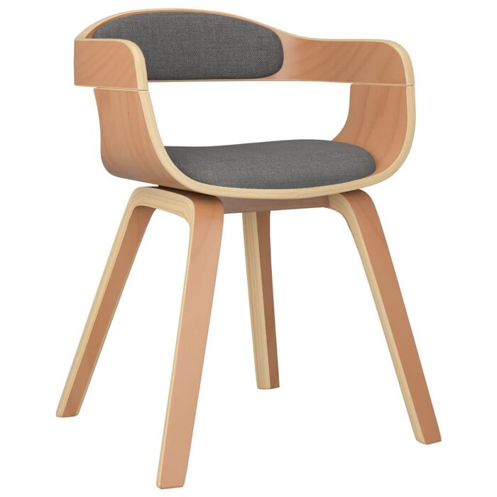 Chaise de salle à manger bois courbé et tissu gris - Jusqu'à 41% de remise