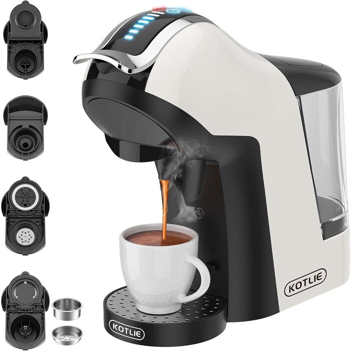 Machine à café expresso 5-en-1 blanche - Jusqu'à 41% de remise