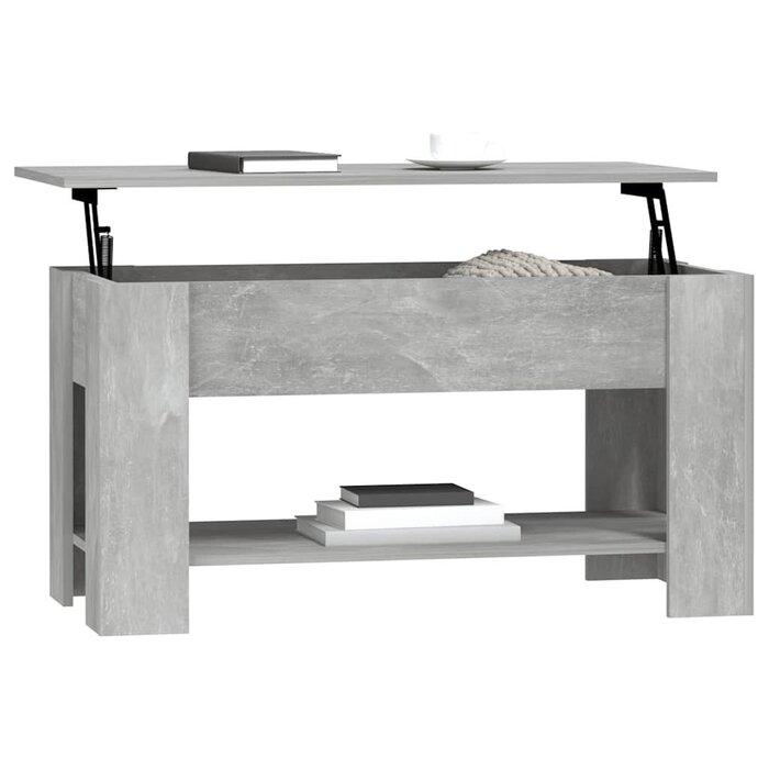 Table basse avec plateau relevable gris béton - Jusqu'à 40% de remise