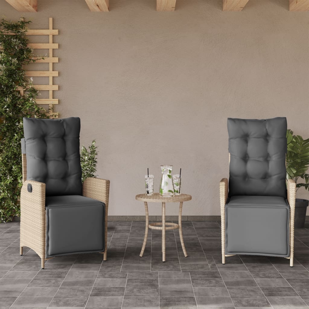 Lot de 2 chaises de jardin inclinables beige - Jusqu'à -41%