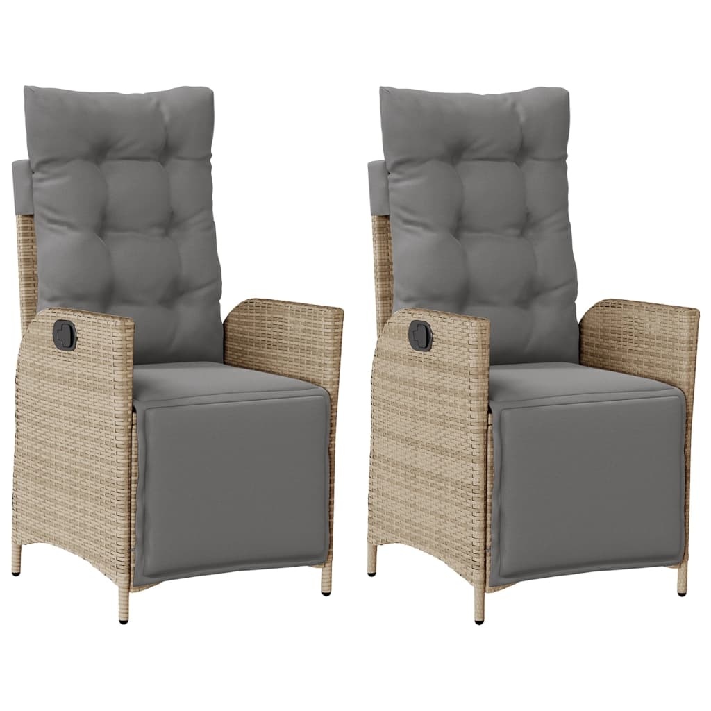Lot de 2 chaises de jardin inclinables beige - Jusqu'à -41%