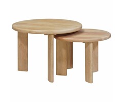 Vidaxl Lot de 2 tables basses gigognes en manguier noir - Jusqu'à -71%