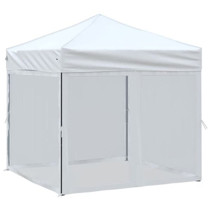 Tonnelle pliante 2x2m avec parois - Blanc - Jusqu'à -36% de remise