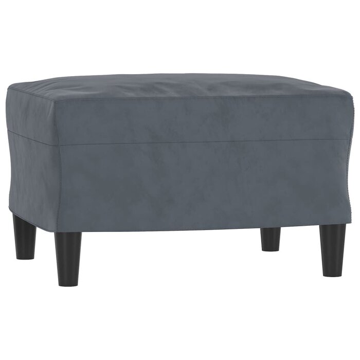 Repose-pieds en velours gris 60x50 cm - Jusqu'à 40% de remise