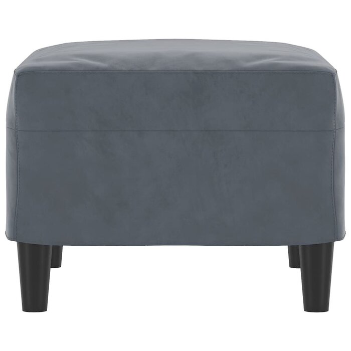 Repose-pieds en velours gris 60x50 cm - Jusqu'à 40% de remise