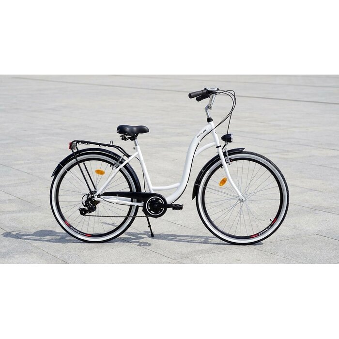 Vélo de ville fille 26 pouces - Blanc et noir - Jusqu'à 35% de réduction