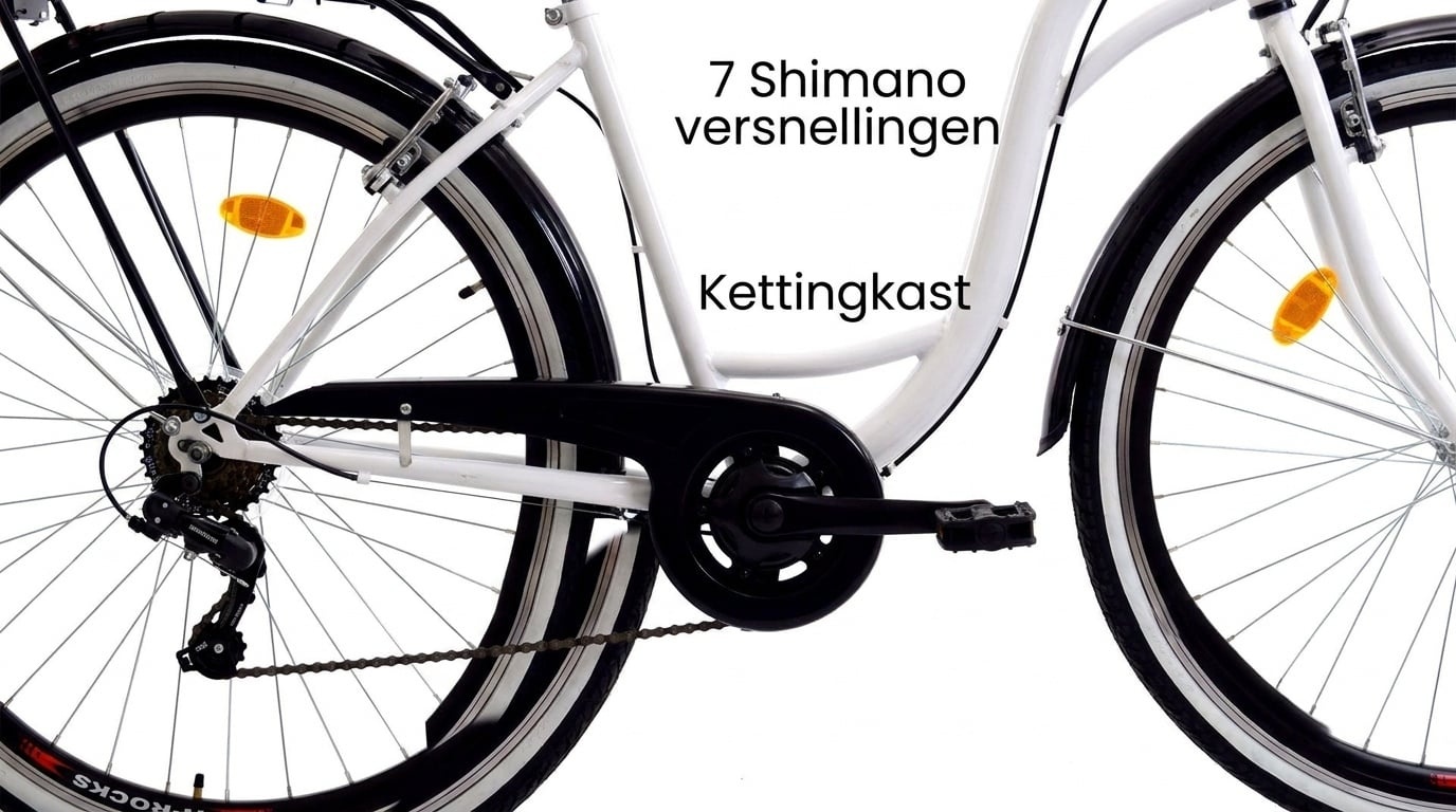Vélo de ville fille 26 pouces - Blanc et noir - Jusqu'à 35% de réduction