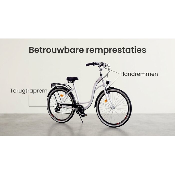 Vélo de ville fille 26 pouces - Blanc et noir - Jusqu'à 35% de réduction