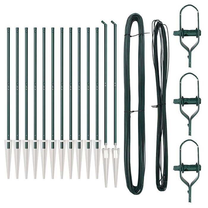 Set de 13 Poteaux de Clôture Acier - 160 cm - Vert - Jusqu'à -41%