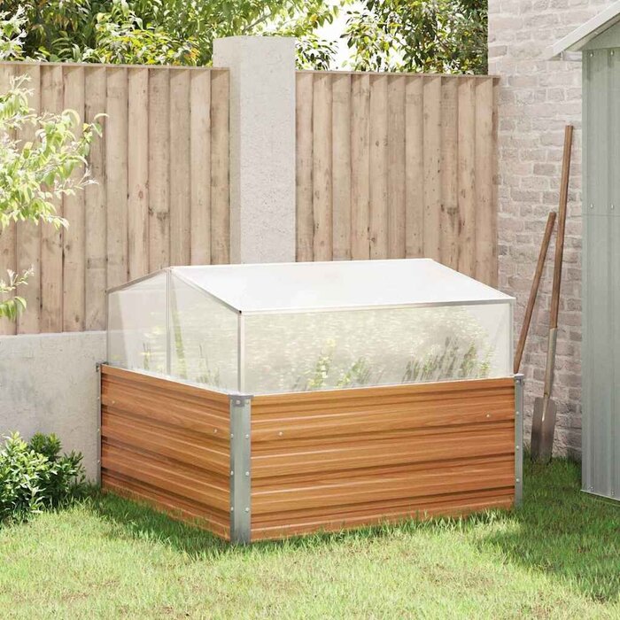Jardinière avec serre en acier 100x100cm - Jusqu'à 40% de remise