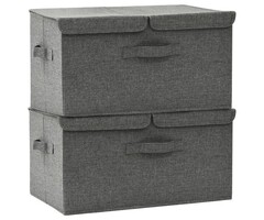 Vidaxl Lot de 2 boîtes de rangement pliables - Anthracite - Jusqu'à -58%