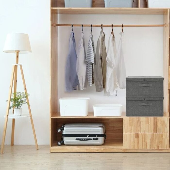 Vidaxl Lot de 2 boîtes de rangement pliables - Anthracite - Jusqu'à 32% de remise