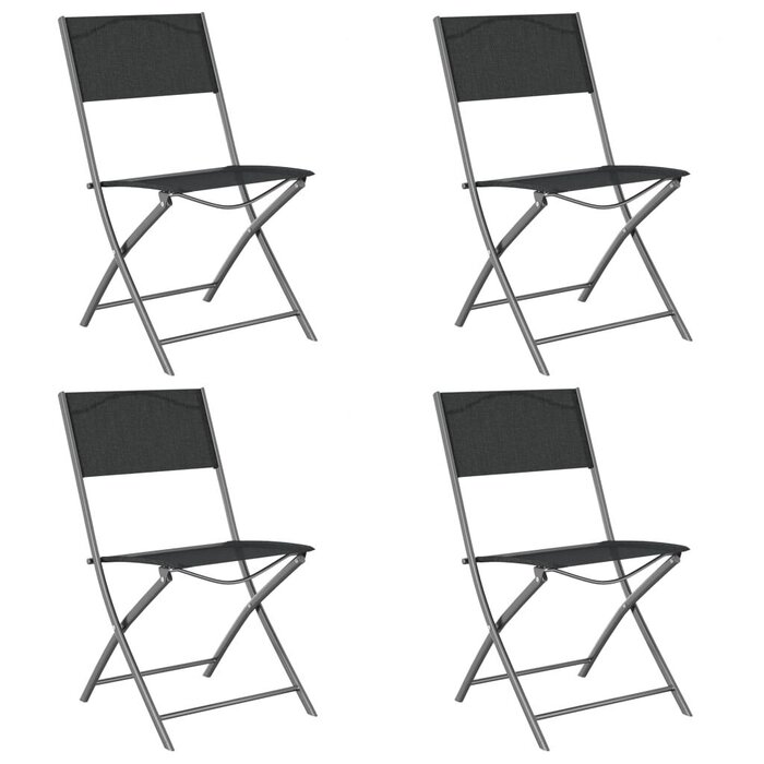 Lot de 4 chaises de jardin pliantes en acier et textilène - Jusqu'à -40%