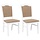 Lot de 2 chaises en bois d'hévéa blanc avec coussins - Jusqu'à -41%