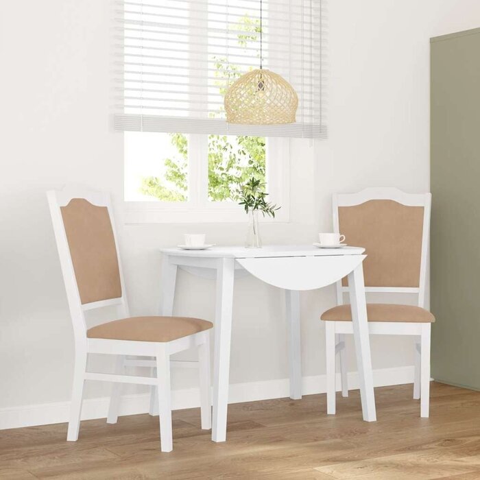 Lot de 2 chaises en bois d'hévéa blanc avec coussins - Jusqu'à -41%