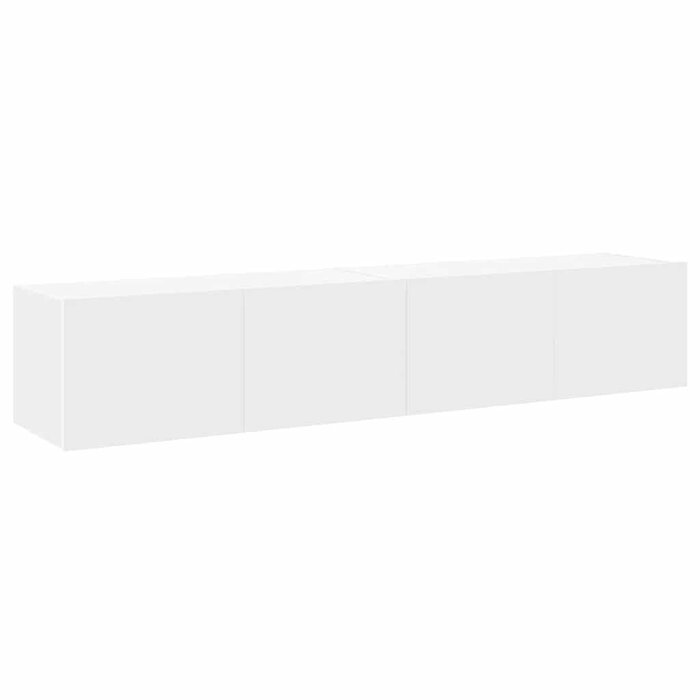 Lot de 2 meubles TV muraux LED - Blanc - Jusqu'à -41%