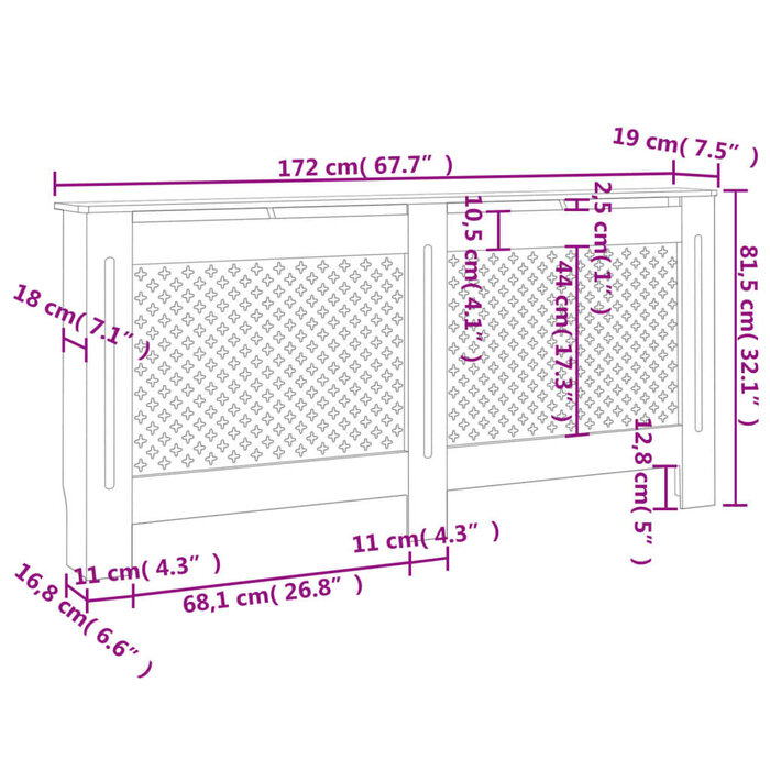 Cache-radiateur blanc 172 cm - Jusqu'à 41% de remise sur le prix d'origine