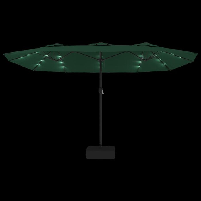 Parasol double avec éclairage LED 449x245 cm - Jusqu'à -41% sur l'outlet