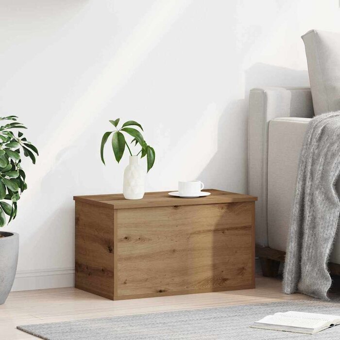 Coffre de rangement chêne artisanal 60x35cm - Jusqu'à -36%