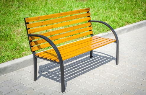 Banc de jardin bois et métal 122cm - Jusqu'à -43% sur nos retours clients