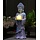 Statue de Bouddha solaire avec lotus LED - Gris 37 cm - Jusqu'à 35% de remise