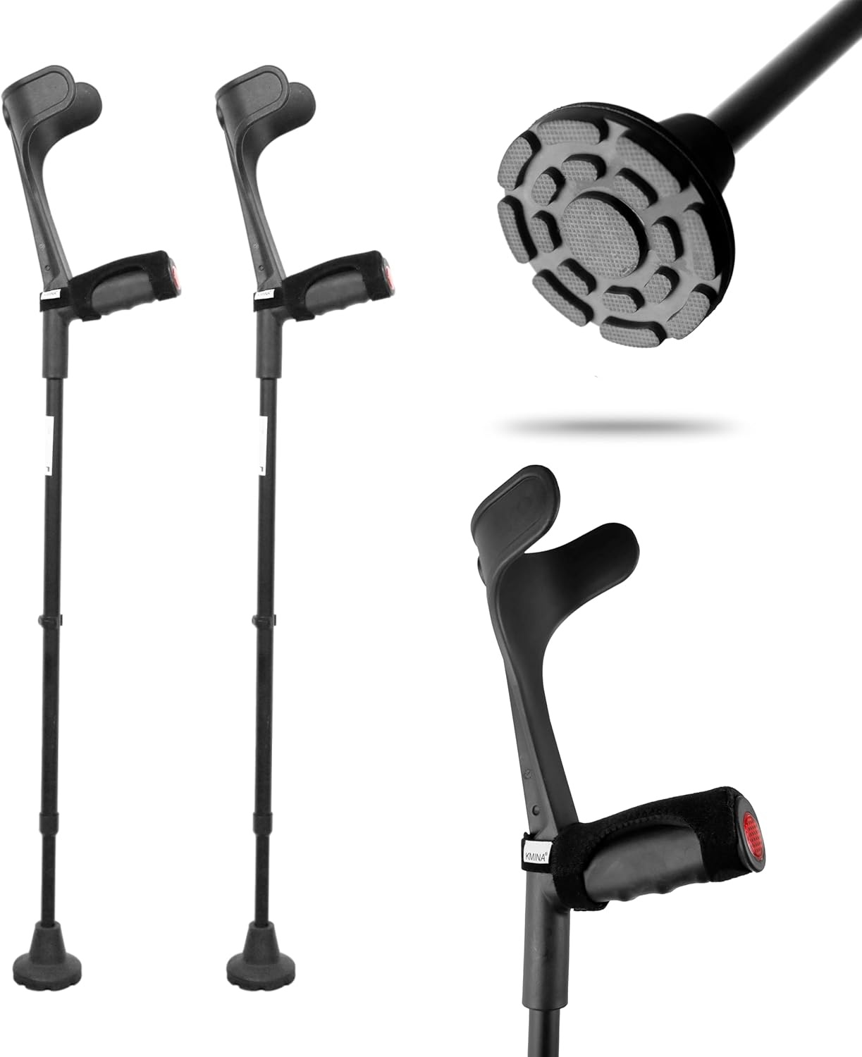 Béquilles avant-bras ergonomiques - Aluminium noir - Jusqu'à -39%
