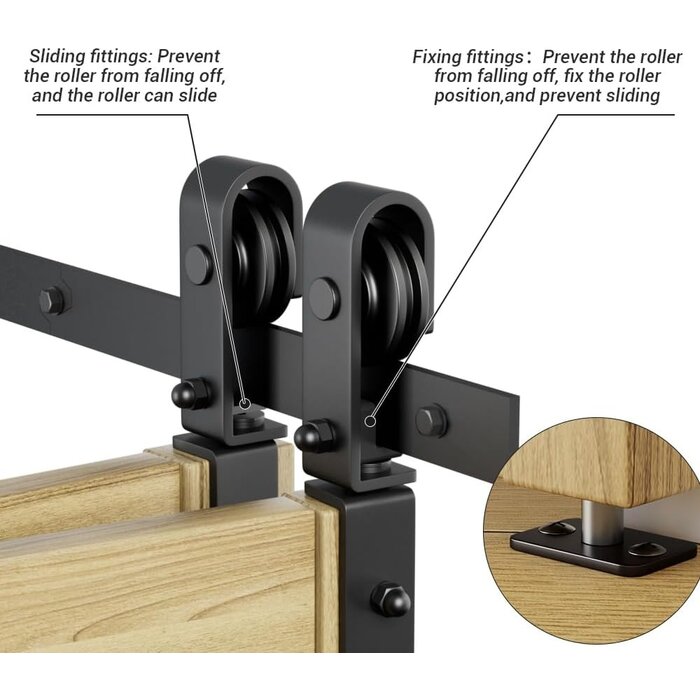 Kit rail porte pliante bifold 76cm acier noir - Jusqu'à 40% de réduction