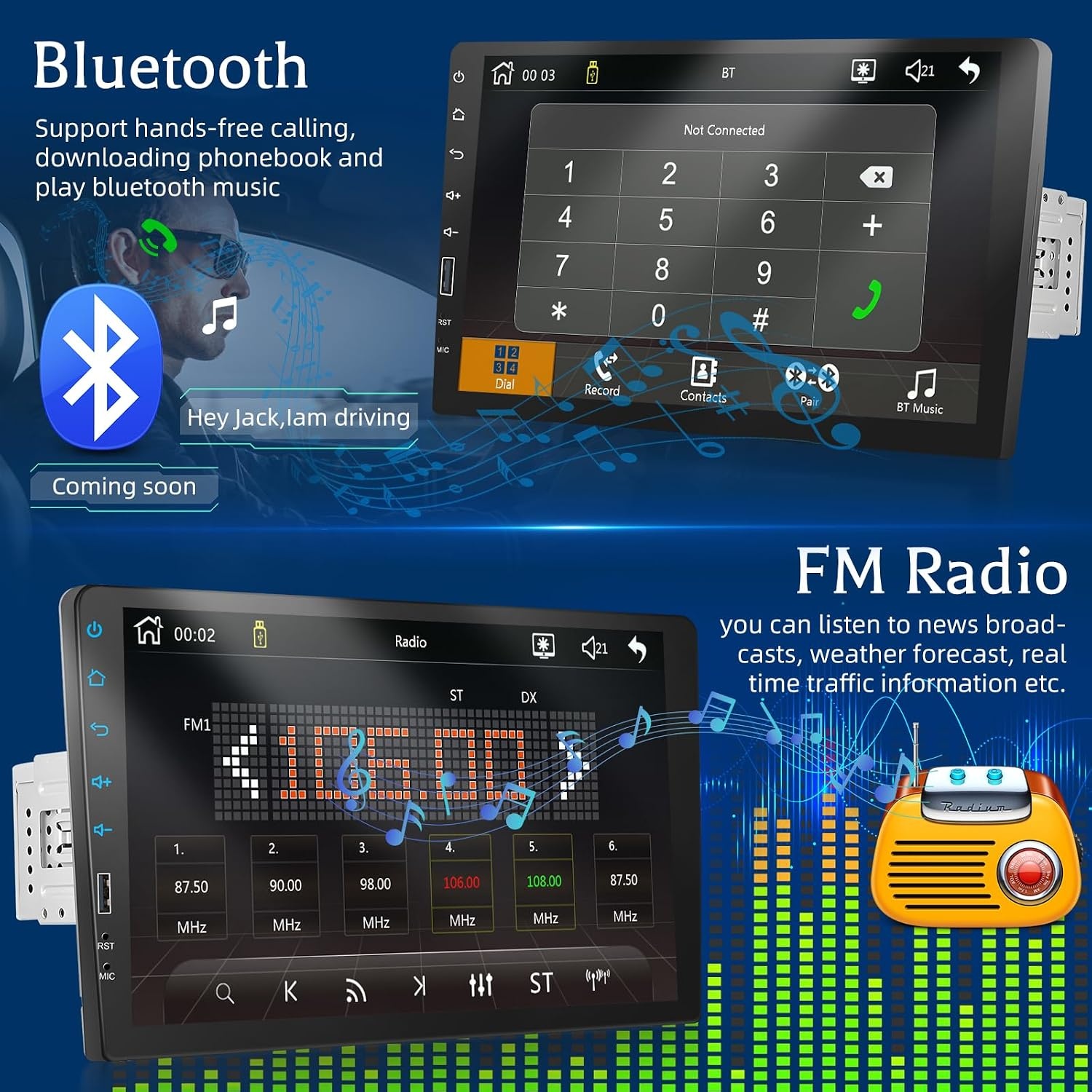 Autoradio 1 DIN Écran Tactile 9" avec CarPlay & Android Auto - Jusqu'à -41%