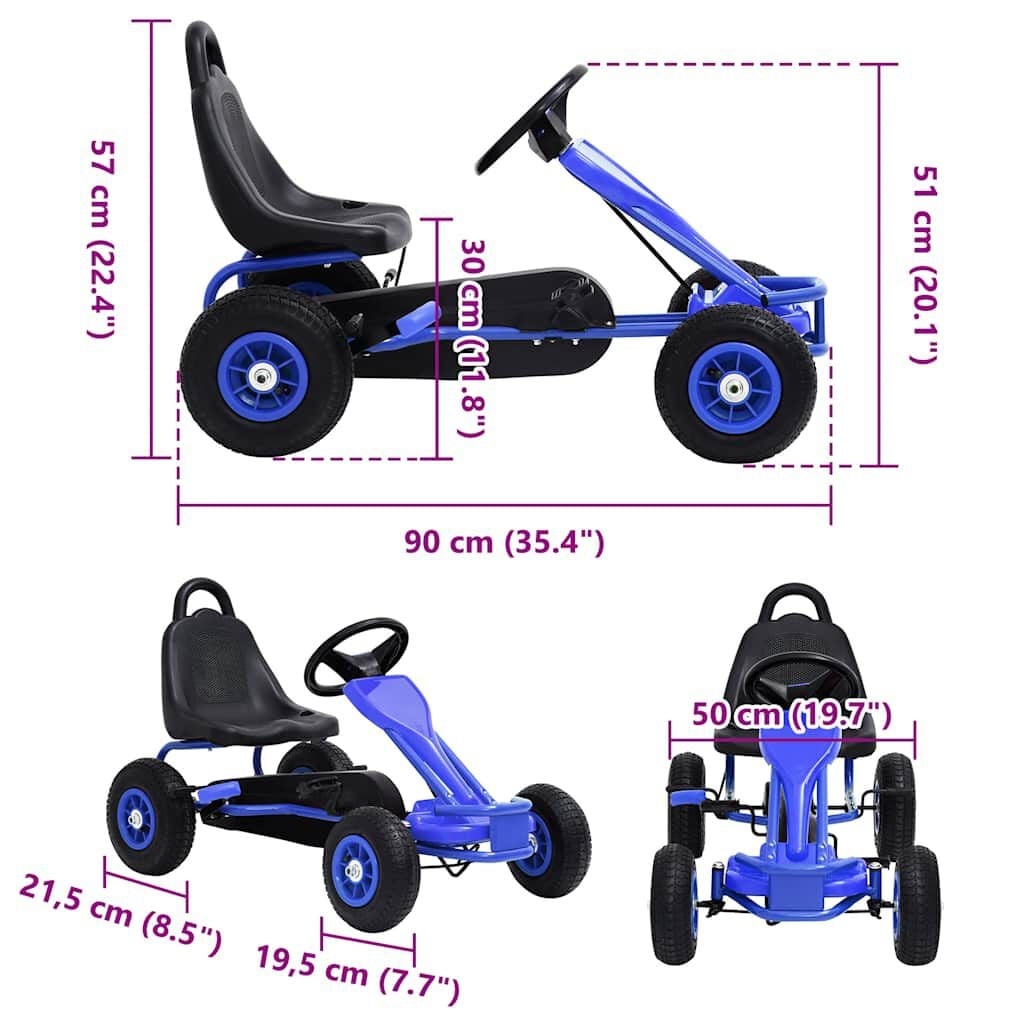Kart à pédales pour enfants bleu/noir - Jusqu'à -35% de remise