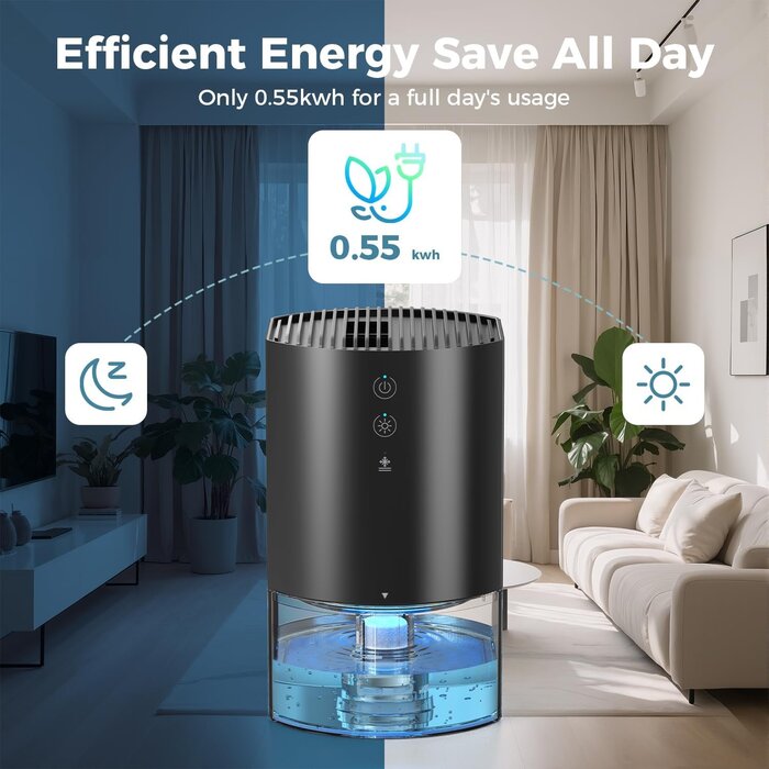 Déshumidificateur Compact 990ml - Jusqu'à 27% de remise sur votre air intérieur