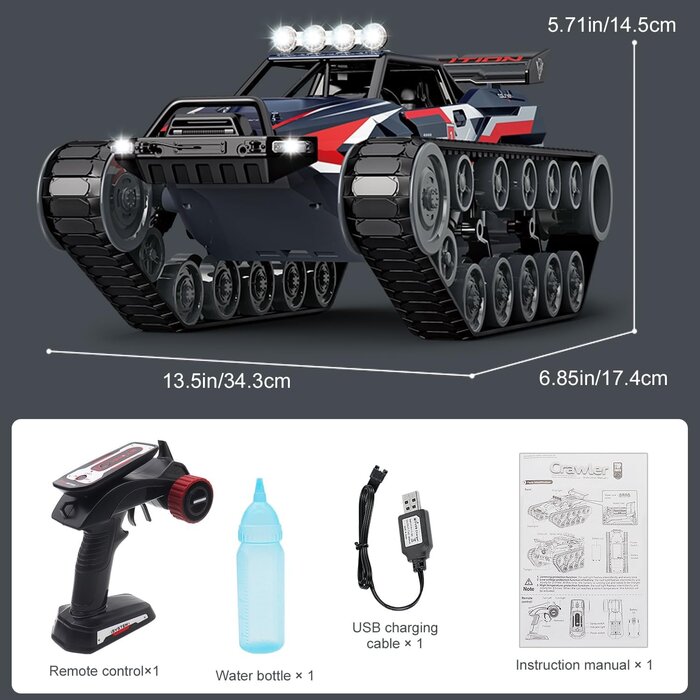 Char d'assaut télécommandé 4WD tout-terrain 1/12 - Rouge - Jusqu'à -33%
