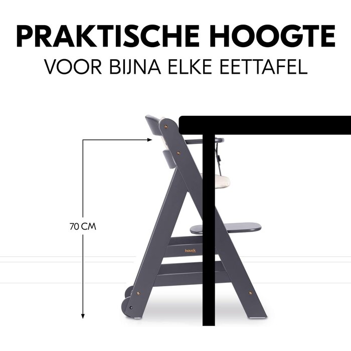 Chaise haute évolutive bois - Gris foncé - Jusqu'à -35% en outlet