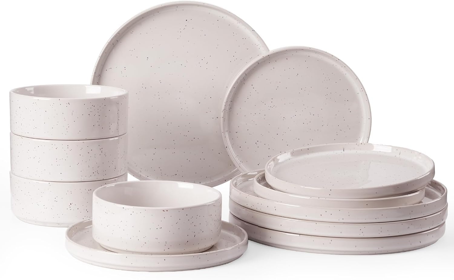 Service de vaisselle 12 pièces Nebula - Blanc crème - Jusqu'à 29% de remise