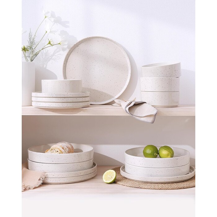 Service de vaisselle 12 pièces Nebula - Blanc crème - Jusqu'à 29% de remise