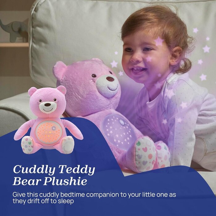 Veilleuse projecteur ourson peluche Rose - Jusqu'à -32% de remise