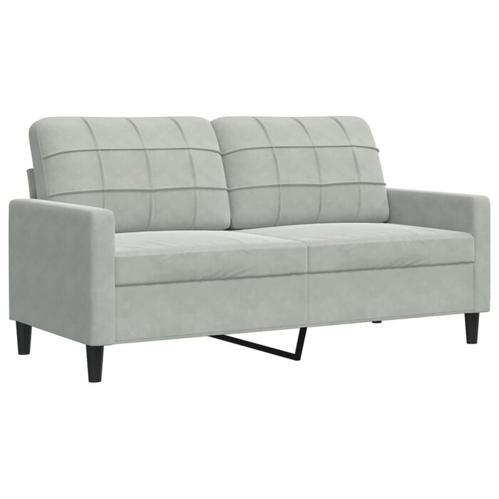 Canapé 2 places en velours gris clair - Jusqu'à 30% de remise